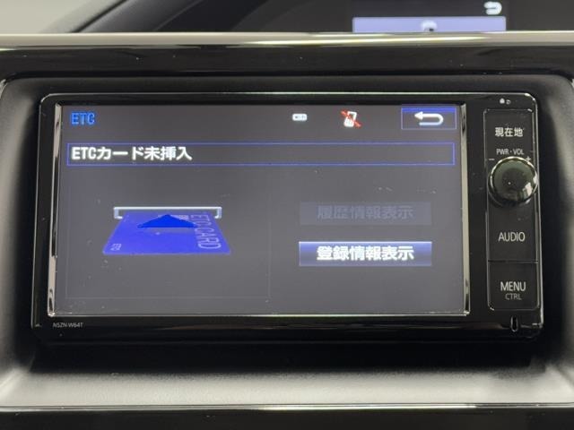 ナビ画面に連動したETCを装備しています。　過去に利用した利用料金も一目で分かって、とっても便利です。　ETCの抜き忘れ、挿し忘れも警告してくれるので安心ですね。