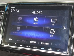 ナビゲーションはギャザズ9インチメモリーナビ（VXM-207VFNi）を装着しております。AM、FM、CD、DVD再生、Bluetooth、音楽録音再生、フルセグTVがご使用いただけます。