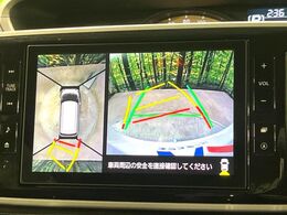 【パノラマモニター】専用のカメラにより、上から見下ろしたような視点で360度クルマの周囲を確認することができます☆死角部分も確認しやすく、狭い場所での切り返しや駐車もスムーズに行えます。