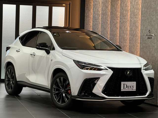 LEXUS　NX　350hFスポーツ　パノラマルーフ　オレンジキャリパー　BSM　電動ミラー　3眼LEDヘッドライト　全方位カメラ　純正20AW　TV　空気圧センサー　Dミラー　ETC2.0　TVキャンセル　シートヒーター　エアシート