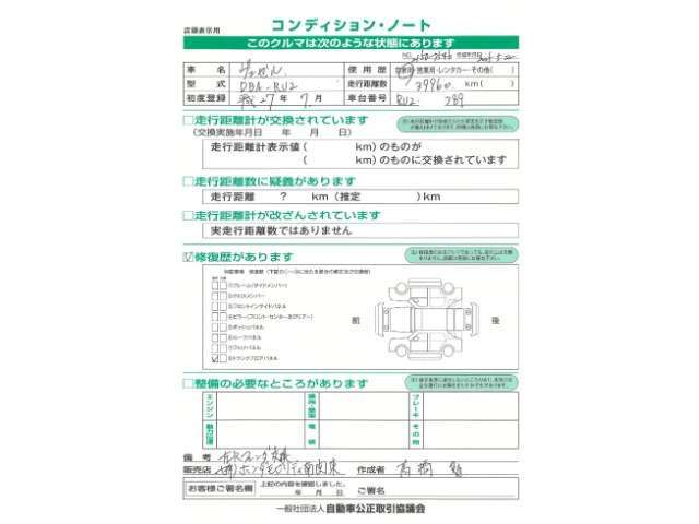 こちらのヴェゼルはトランクフロアパネルを修正していますが、綺麗に直しておりますので走行に支障はございません。安心してお乗りいただけます。