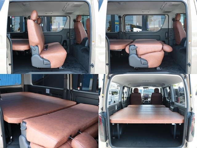 セカンドシートを倒すとベッドキットと同じ高さにもなり、さらに広大なベッドスペースが生まれます！