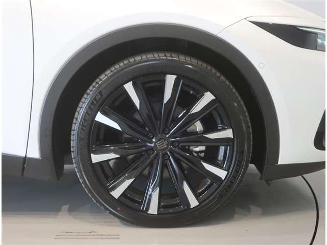 純正のアルミホイール装着車です。タイヤサイズは225/45R21です。