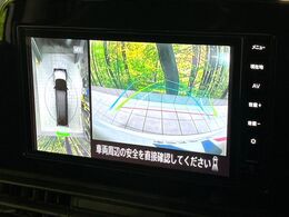 【アラウンドビューモニター】専用のカメラにより、上から見下ろしたような視点で360度クルマの周囲を確認することができます☆死角部分も確認しやすく、狭い場所での切り返しや駐車もスムーズに行えます。