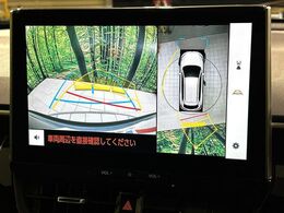 【パノラミックビューモニター】専用のカメラにより、上から見下ろしたような視点で360度クルマの周囲を確認することができます☆死角部分も確認しやすく、狭い場所での切り返しや駐車もスムーズに行えます。