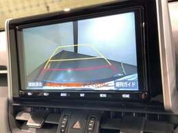 リバースギアに入れるだけで後方の表示へ切り替わります。夜間や雨の日の駐車も楽になりますよ。