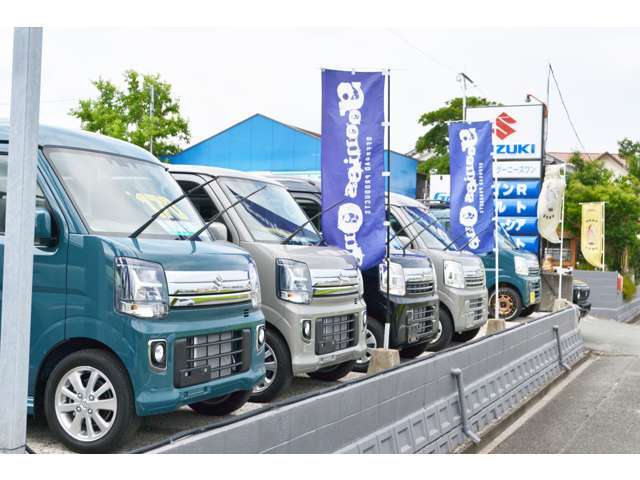 スズキの新車販売も行っております/どうぞお気軽にお問合せ下さい/九州運輸支局の認証工場を完備しております/整備、メンテナンスのご相談も承ります/