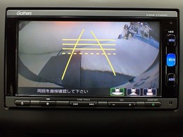 バックも安心のリアカメラ付いています。リアカメラがあると、いつでも安全にバックできますね。死角も減ります。3ビュー切り替え、ガイド線表示なので便利です。