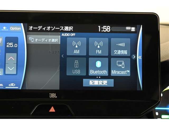 ナビ　　オーディオソース選択画面です。