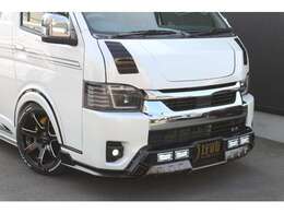 Dynastyデザートラインフロントハーフスポイラー！LEDデイライト！DynastyDignity2眼シーケンシャルウインカーLEDヘッドライト！DynastyEXISTスラスターボンネット！