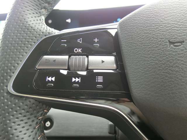 ハンドル左側　便利なナビの操作スイッチ。運転中でも、ハンドルから手を放さずに操作できるので、安全です！