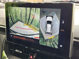 【パノラミックビューモニター】専用のカメラにより、上から見下ろしたような視点で360度クルマの周囲を確認することができます☆死角部分も確認しやすく、狭い場所での切り返しや駐車もスムーズに行えます。