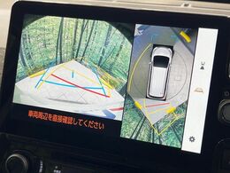 【パノラミックビューモニター】専用のカメラにより、上から見下ろしたような視点で360度クルマの周囲を確認することができます☆死角部分も確認しやすく、狭い場所での切り返しや駐車もスムーズに行えます。