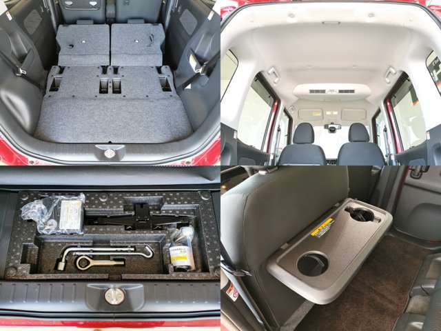 シートバックテーブル　ロールサンシェード　後席にも優しい車です