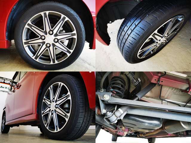 下回りも状態良いですね、中古車の査定ではあまり影響ないですが、どうせ購入するなら下回りも【見えないところも】状態良いほうが良いですよね・・・タイヤもバッチリですよ