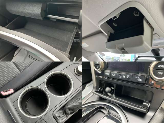 ドリンクホルダーや車内に常備しておきたい小物等、さまざまな物を収納できるポケットがありますよ♪