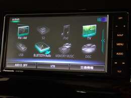 CD/DVD再生やBluetoothオーディオ、フルセグテレビなど　多彩なメディアに対応した　メモリーナビを装備しています。