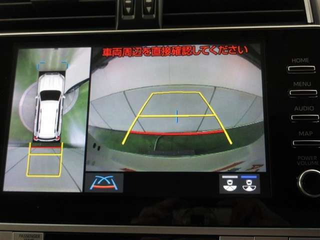 車両を真上から見ているような映像をナビ画面に表示するパノラミックビューモニターが付いています。