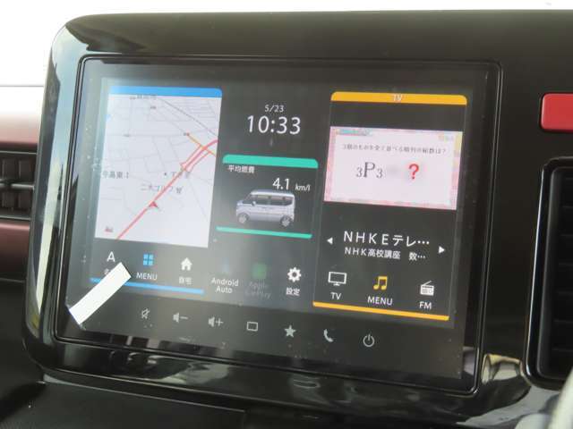スズキ純正大画面ナビ搭載！Bluetooth/TV/USB/Apple　Carplay/Android　Auto対応です。【メーカーオプションナビ】