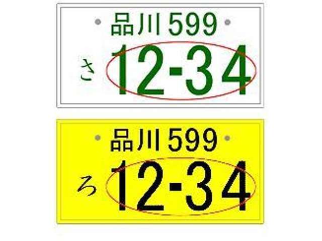 希望出来るの部分は、登録番号以下の4ケタのアラビア数字のみです。（赤色の〇印で囲ってある部分です。）