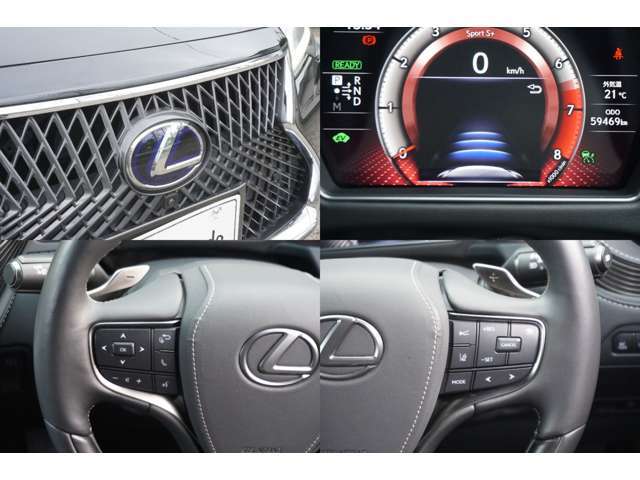 『レクサスセーフティーシステム＋A』プリクラッシュ＆レーダークルーズ（全車速追従機能）・レーントレーシングアシスト（LTA）・先行車発進告知機能など付いています。