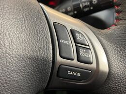 【クルーズコントロール】高速道路もラクラク走行。アクセルを離しても一定速度で走行ができ、長距離運転時の負担を軽減！加速・減速も簡単なスイッチ操作で調整できます。