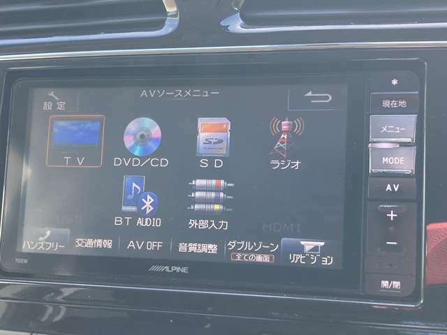 アルパインナビ！Bluetooth、地デジフルセグ、DVDなど！携帯音楽繋げます！