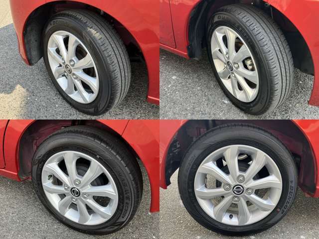 155/65R14　純正アルミホイール装着。
