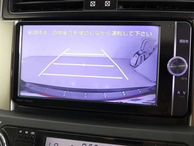 車庫入れの強い味方。後退時の死角をチェックするために便利です。