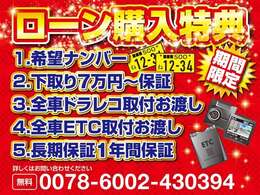 今月もやります！さらにバージョンアップです！初めから取り付いているお車は対象外です。