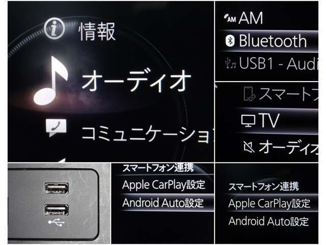 【スマホ連携も♪】　BluetoothやUSBは勿論、オプションのTV搭載！またスマホのアプリの一部がコネクトで使用できるアップルカープレイ、アンドロイドオートにも対応♪