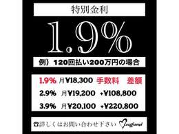 1.9％！～120回払！日本全国登録OK！支払総額に登録費込！