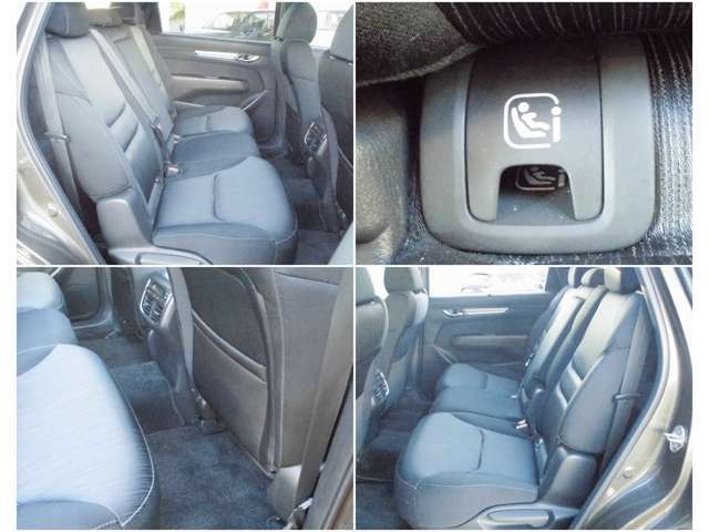 後部座席には誰でも簡単に装着していただけるISOFIX方式対応のチャイルドシート固定機構搭載！さらに前のめりを抑える技術の採用により、高いレベルの安全性を提供！