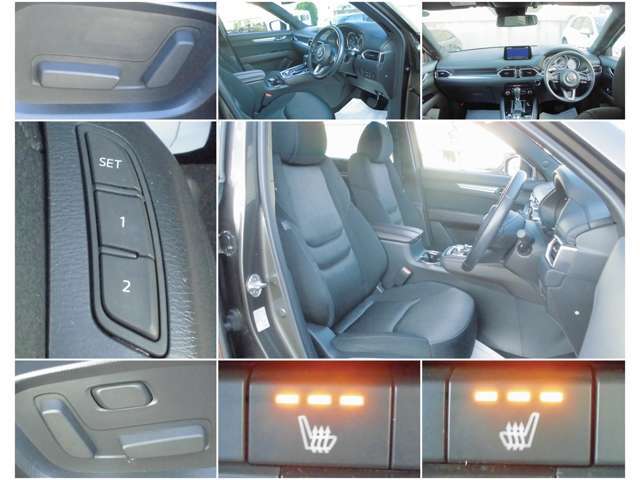 運転席には電動パワーシート搭載！また1つのキーごとシート位置を記憶できるメモリー機能付き！またシートヒーターも搭載！