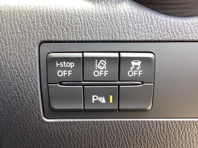 安全装置のスイッチは運転席パネル右下に集約されています。任意で切り替え可能なため状況に合わせてお使いください。