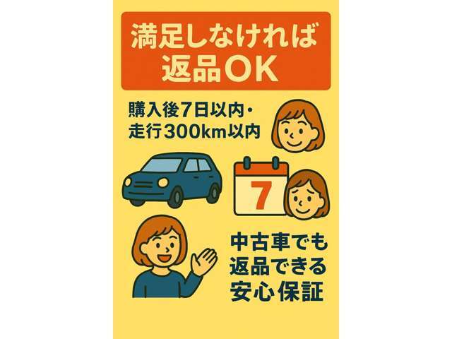 気に入らなければ返品できます！