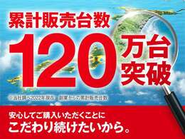 おかげさまでガリバーは　創業からの累計販売台数（※当社調べ2022年現在）は　120万台！！これからもすべてのお客様に信頼いただけるサービスをお届けします。