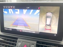 ●サラウンドビューカメラ：専用のカメラにより、上から見下ろしたような視点で360度クルマの周囲を確認することができます☆死角部分も確認しやすく、狭い場所での切り返しや駐車もスムーズに行えます。