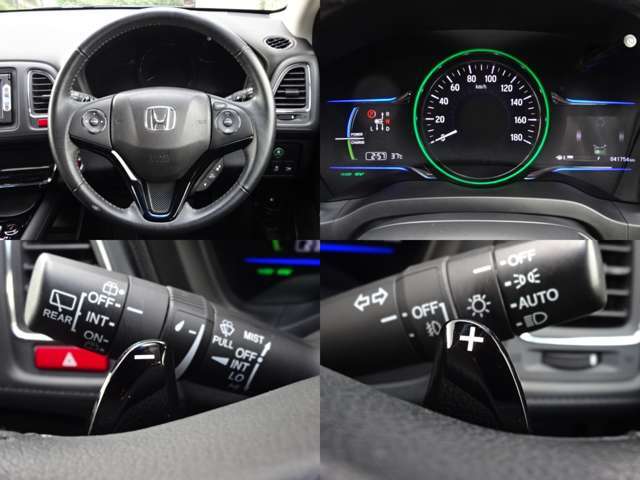 7速ATパドルシフト☆ステアリングは革巻きで高級感があり、しっかりと握れるので、安心感もあります。