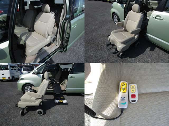 サイドアクセス車で、助手席リフトアップ仕様で、助手席を脱着すれば、手動式車いすとして使用出来ます。