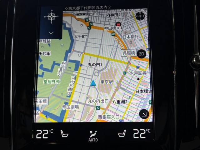 【9インチタッチスクリーン純正HDDナビ】「Apple　Car　Play」「Android　Auto」対応のボルボ先進ナビゲーション「SENSUS」。最新地図データへ無料更新してお渡しします。