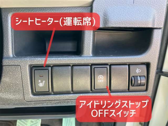 各種機能の制御スイッチです。操作しやすいハンドル右手側に配置されています。