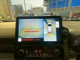 【パノラミックビューモニター】専用のカメラにより、上から見下ろしたような視点で360度クルマの周囲を確認することができます☆死角部分も確認しやすく、狭い場所での切り返しや駐車もスムーズに行えます。