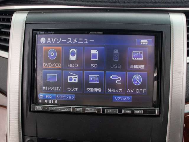 DVDビデオ再生機能付き！ご遠方へお出かけの際、同乗者も退屈せず過ごして頂けます。