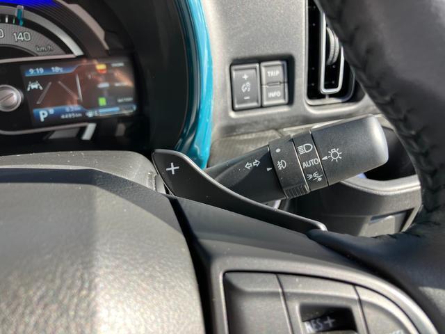 シフトレバーをマニュアルモードに入れるとハンドル後方にあるレバーで仮想のシフトチェンジが可能なパドルシフトを装備！