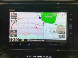 ナビゲーションはフルセグTV、インターナビ対応のGathers純正メモリーナビを搭載しています。Bluetoothオーディオ機能がありますので、スマートフォンなどの音楽も再生できます。