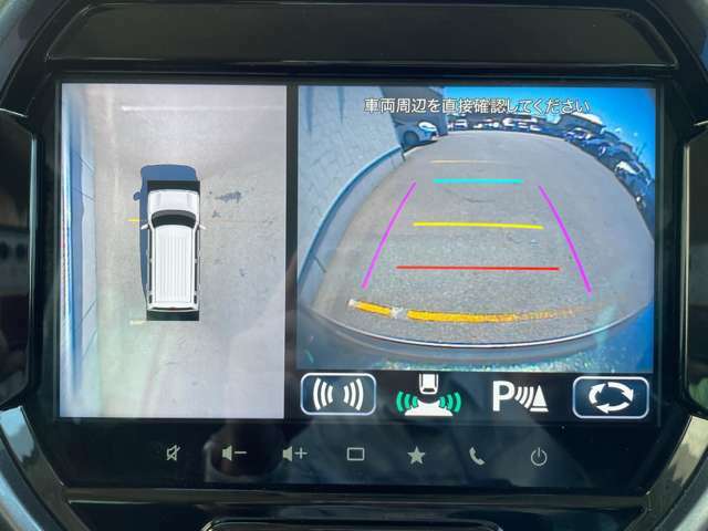 【アラウンドビューモニター】全方位360度バックモニターで安全確認もできます。駐車が苦手な方にもオススメな便利機能です。