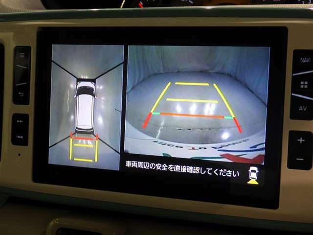 パノラミックビューモニターシステムが付いているので車の上から見た映像が確認できますよ。