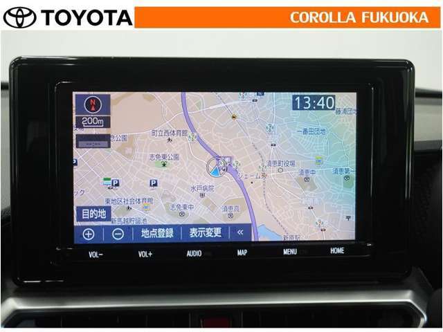 ナビゲーション付です、ナビがあるとやっぱり便利、スムーズに目的地近隣へ行けるのはとても安心します！