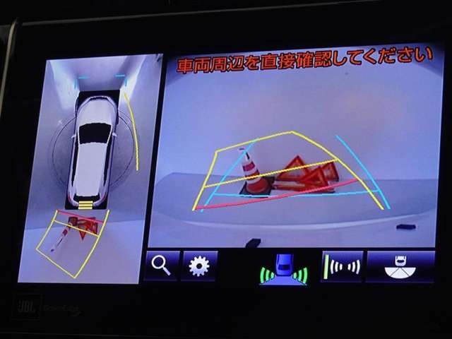 バックガイドモニターを装備してます、車庫入れもラクラクです。パノラミックビューモニターを搭載しています、上からの画像も表示されます。